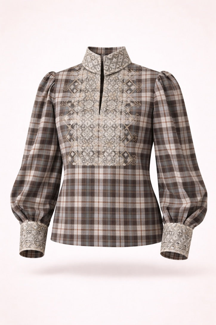 NORDlysblusen i flanell m/puff