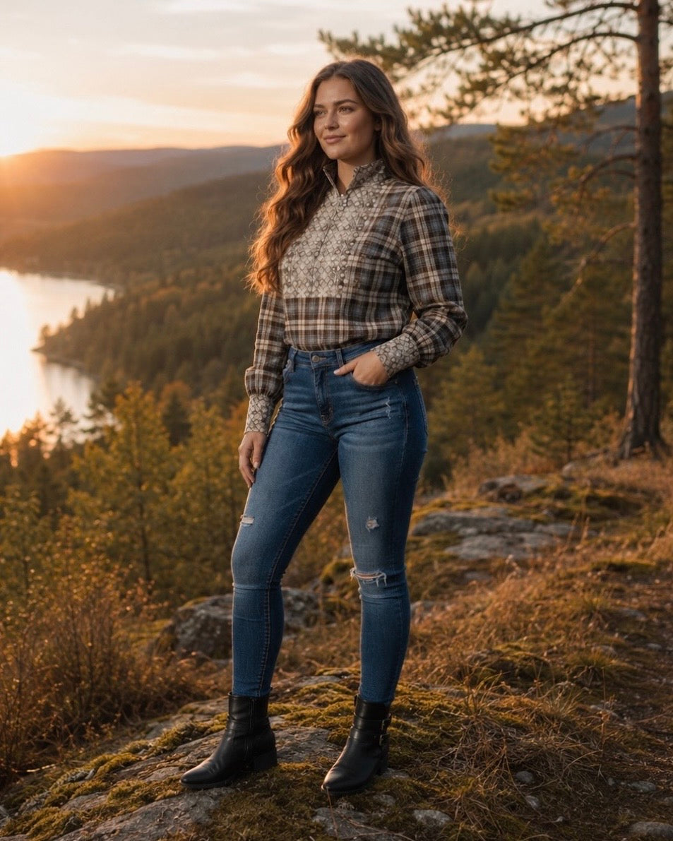 NORDlysblusen i flanell uten puff