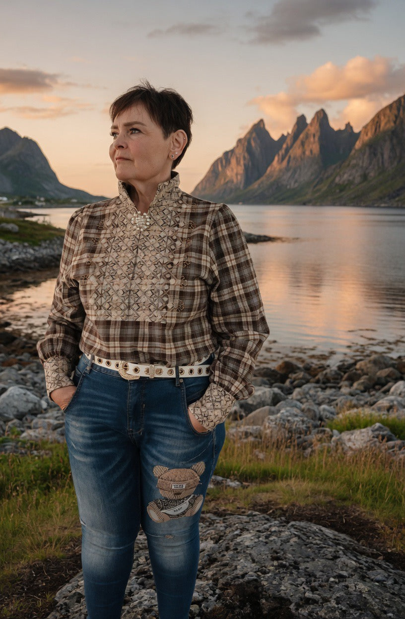 NORDlysblusen i flanell uten puff